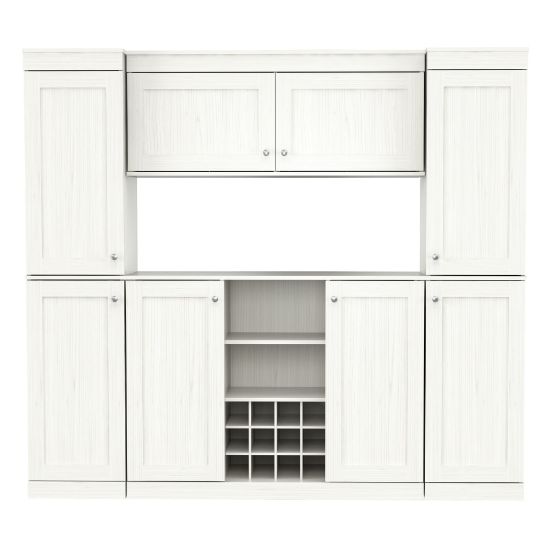 Picture of Inval Shaker-Style 4-Piece Melamine Buffet Storage System, 70-7/8inH x 78-3/4inW x 16-9/16inD, Washed Oak