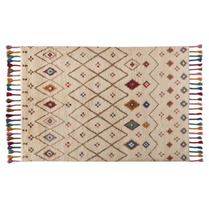 Picture of Baxton Studio Cremono Hand-Tufted Wool Area Rug, 5-1/4ft x 7-1/2ft, Beige/Multicolor