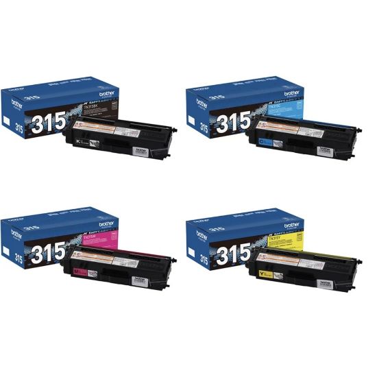 Picture of Brother TN-315 Black; Cyan; Magenta; Yellow High Yield Toner Cartridges, Pack Of 4, TN315 combo