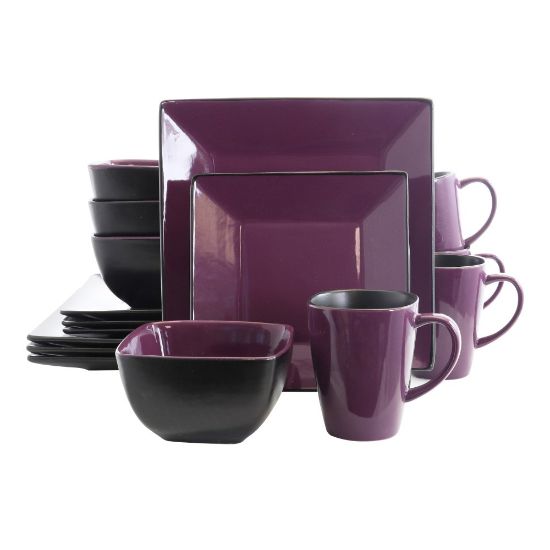 Picture of Elama 16-Piece Stoneware Dinnerware Set, Mulberry Loft