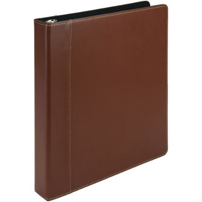 Picture of Samsill Contrast Stitch Bonded Leather Ring Binder, 1in Ring, 8 1/2in x 11in, Tan