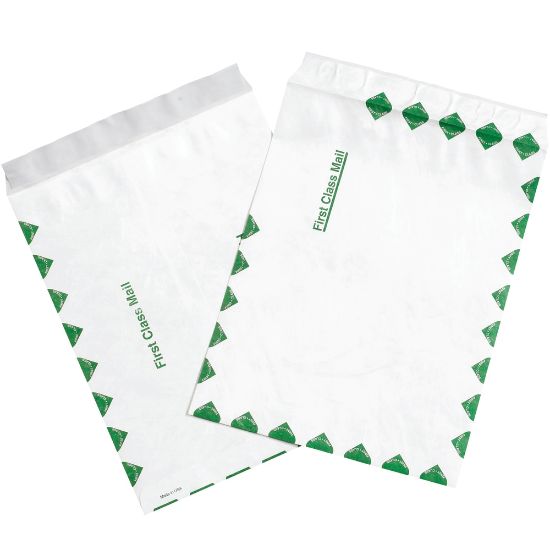 Picture of Tyvek Envelopes, 9in x 12in, End Opening, First-Class White, Pack Of 100