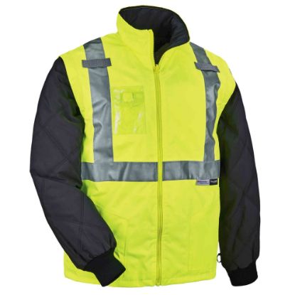 Picture of Ergodyne GloWear 8287 Type R Class 2 High-Visibility Thermal Jacket With Removable Sleeves, 2X, Lime