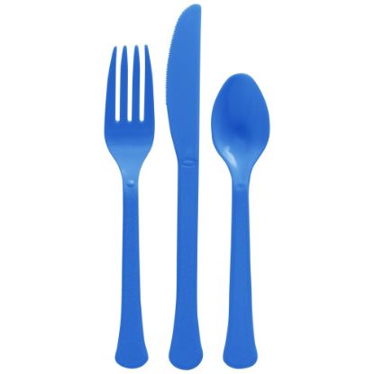 Picture of Amscan Boxed Heavyweight Cutlery Assortment, Bright Royal Blue, 200 Utensils Per Pack, Case Of 2 Packs