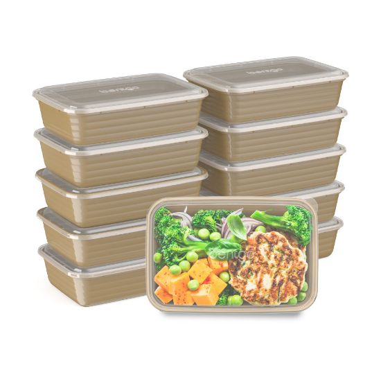 Picture of Bentgo Prep 1-Compartment Containers, 6-1/2inH x 6inW x 8-3/4inD, Gold, Pack Of 10 Containers