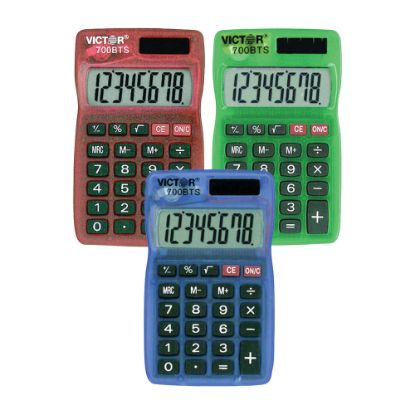 Picture of Victor Dual-Power Pocket Calculators, Pack Of 5