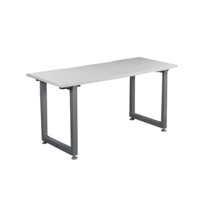 Picture of Vari Table 60inW x 24inD Computer Desk, White/Silver