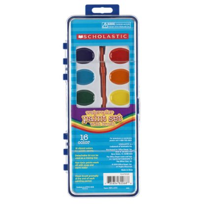 Picture of Scholastic 16-Color Watercolor Paint Set With Brush