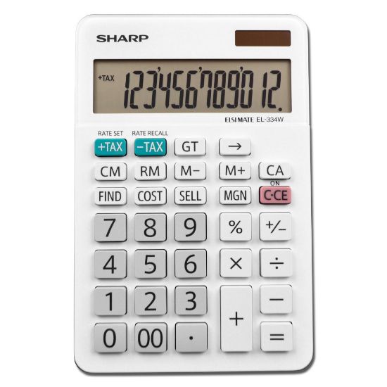 Picture of Sharp White Series Desktop Calculator, EL-334WB