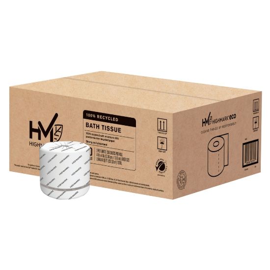 Picture of Highmark ECO 2-Ply Toilet Paper, 100% Recycled, 550 Sheets Per Roll, Case Of 40 Rolls