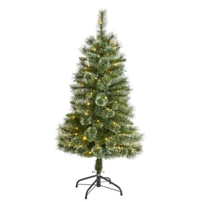 Picture of Nearly Natural Wisconsin Slim Snow Tip Pine Artificial Christmas Tree, 4ft