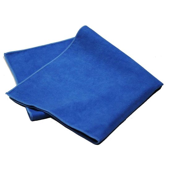 Picture of Pro-Clean Basics Microfiber Suede Cloths, 16in x 16in, Blue, Pack Of 48 Cloths