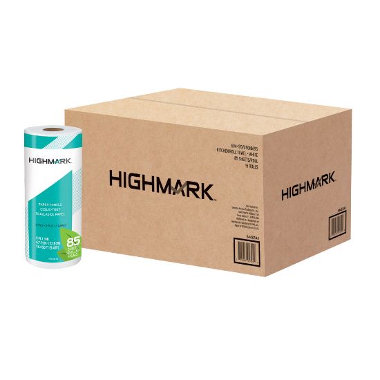 Picture of Highmark ECO 2-Ply Paper Towels, 100% Recycled, 85 Sheets Per Roll, Pack Of 15 Rolls