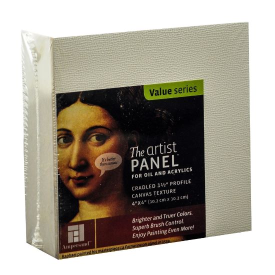 Picture of Ampersand Artist Panel Canvas Texture Cradled Profile, 4in x 4in, 1 1/2in, Pack Of 2