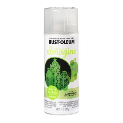 Picture of Rust-Oleum Imagine Craft and Hobby Spray Paint, 10 Oz, Glow in the Dark Max Green, Pack Of 4 Cans