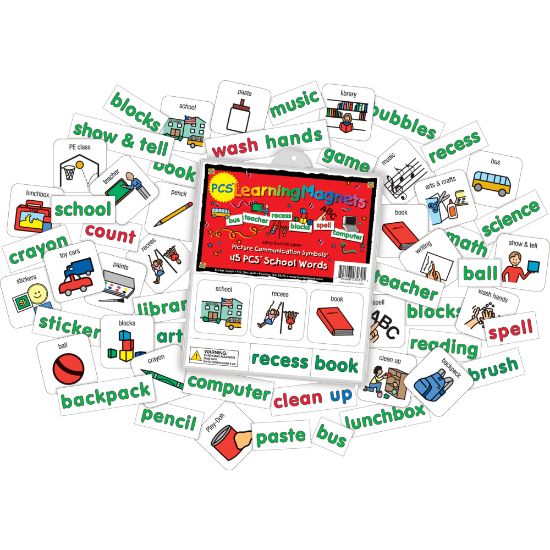 Picture of Barker Creek Magnets, Learning Magnets, PCS School Words Set, Grades Pre-K+, Pack Of 90