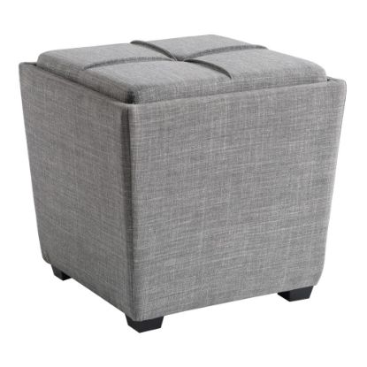 Picture of Office Star Rockford Storage Ottoman, Dove Gray