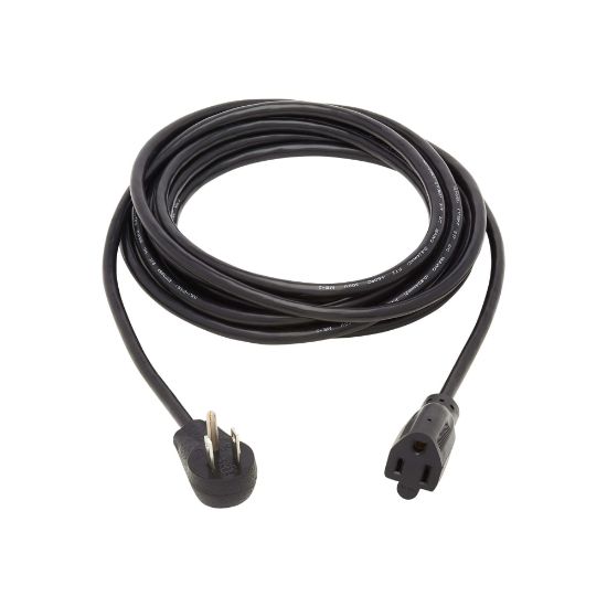 Picture of Eaton Tripp Lite Series Power Extension Cord, Right-Angle NEMA 5-15P to NEMA 5-15R - 10A, 120V, 18 AWG, 15 ft. (4.57 m), Black - Power extension cable - power NEMA 5-15R (R) to NEMA 5-15P (P) right-angled - AC 120 V - 10 A - 15 ft - black