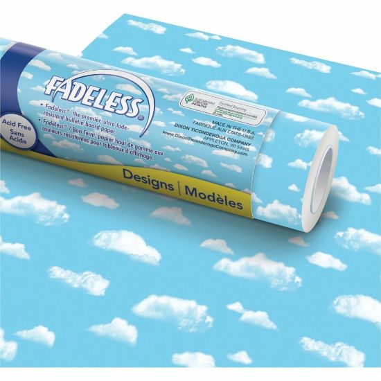 Picture of Pacon Fadeless Designs Bulletin Board Paper, 48in x 50ft, Clouds