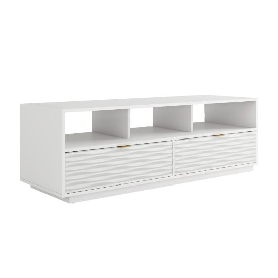 Picture of Sauder Morgan Main Entertainment Credenza For 65in TVs, 19-1/3inH x 60inW x 20inD, White