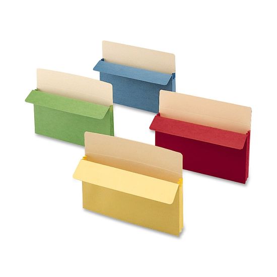 Picture of Smead Color Top-Tab File Pockets, Letter Size, 3 1/2in Expansion, Assorted Colors (No Color Choice), Box Of 25