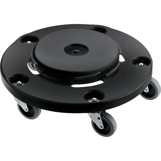 Picture of Rubbermaid Commercial Brute Easy Twist Round Dollies - 350 lb Capacity - 5 Casters - Structural Foam - x 18.3in Width x 6.6in Height - Black - 2 / Carton