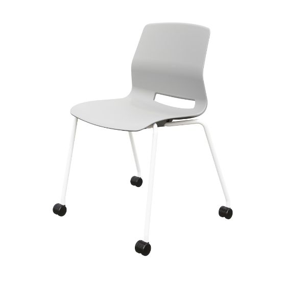 Picture of KFI Studios Imme Stack Chair With Caster Base, Light Gray/White