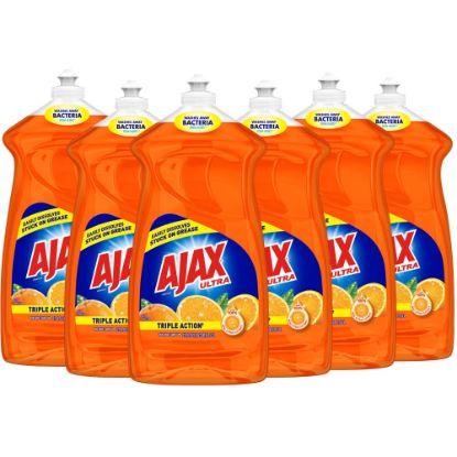 Picture of AJAX Triple Action Orange Dish Liquid - 52 fl. oz. Bottles - Liquid - 52 fl oz (1.6 quart) - 6 / Carton - Orange