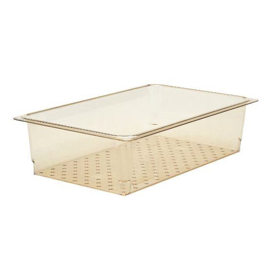 Picture of Cambro H-Pan High-Heat GN 1/1 Colander Pans, 5inH x 12-3/4inW x 20-7/8inD, Amber, Pack Of 6 Pans