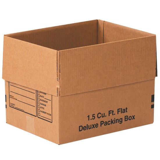 Picture of Office Depot Brand Deluxe Moving Boxes, 16in x 12in x 12in, Kraft, Pack Of 25