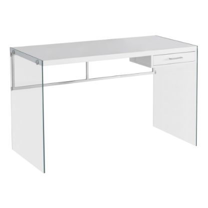 Picture of Monarch Specialties 48inW Computer Desk With Glass Base, White