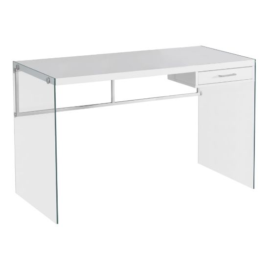 Picture of Monarch Specialties 48inW Computer Desk With Glass Base, White