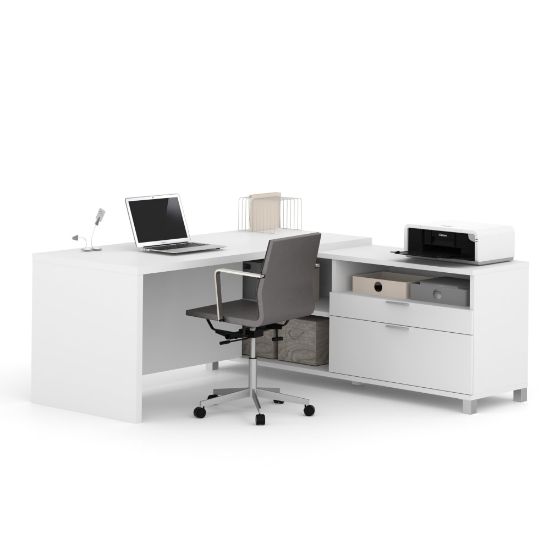 Picture of Bestar Pro-Linea 72inW L-Shaped Corner Desk, White