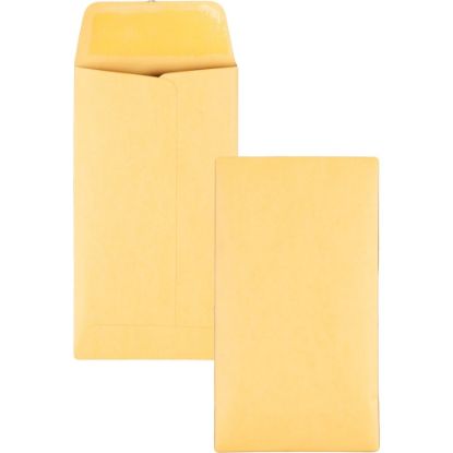 Picture of Quality Park Kraft Coin / Small Parts Envelopes - Coin - #6 - 3 3/8in Width x 6in Length - 28 lb - Gummed Flap - Kraft - 500 / Box - Brown