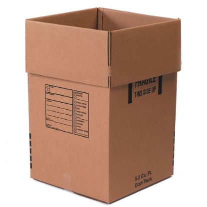 Picture of Partners Brand Corrugated Dish Moving Boxes, 18in x 18in x 28in, Kraft, Pack Of 5