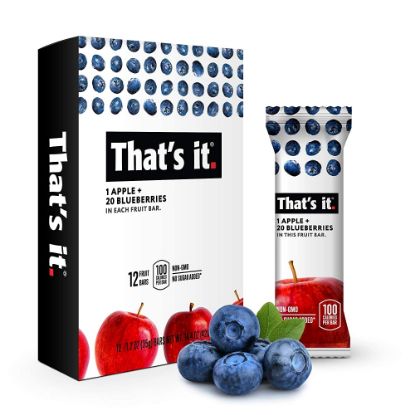 Picture of Thats It Fruit Bars, Gluten-Free Apple + Blueberry, 1.2 Oz, Pack Of 12 Bars