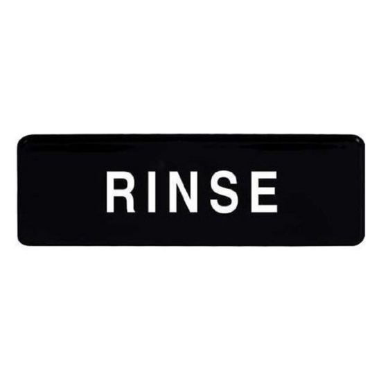 Picture of Winco Rinse Sign, 9in x 3in, Black/White