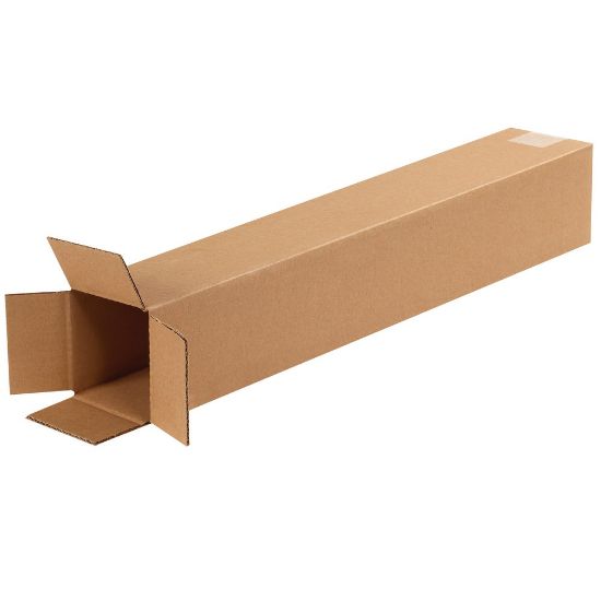 Picture of Partners Brand Tall Corrugated Boxes, 4in x 4in x 24in, Kraft, Pack Of 25