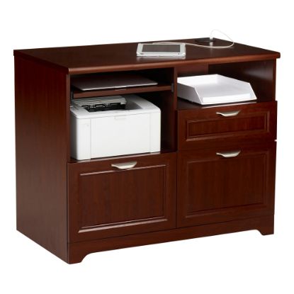 Picture of Realspace Magellan 30inH x 36-5/16inW x 21inD Tech Station Printer Stand 2.0, Classic Cherry