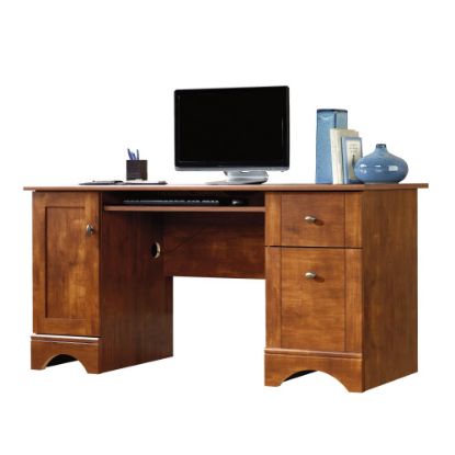 Picture of Sauder Select 60inW Double-Pedestal Computer Desk, Brushed Maple