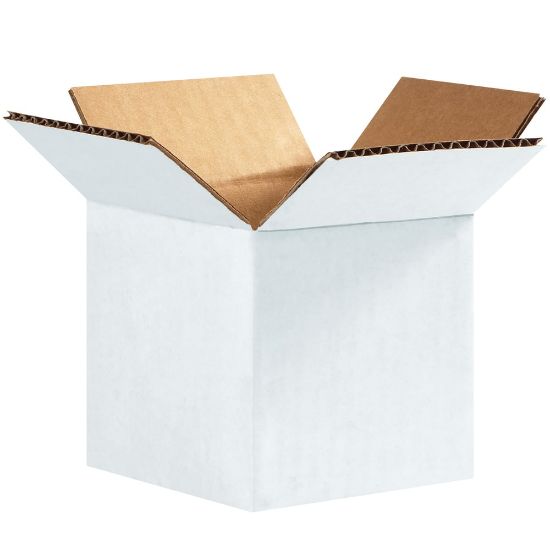 Picture of Partners Brand White Corrugated Boxes, 4in x 4in x 4in, Pack Of 25