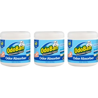 Picture of OdoBan Solid Odor Absorber Eliminator For Home and Small Spaces, Fresh Linen Scent, 14 Oz, Pack Of 3 Containers