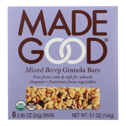 Picture of Made Good Organic Granola Bars, Mixed Berry, 0.85 Oz, 6 Bars Per Box, Pack Of 6 Boxes