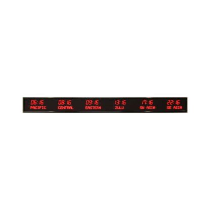 Picture of BRG Precision Products 6610J LED 6-Zone Digital World Time Zone Clock, 8 1/4inH x 78 1/4inW x 2 1/4inD, Black