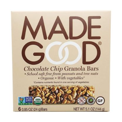 Picture of Made Good Organic Granola Bars, Chocolate Chip, 0.85 Oz, 6 Bars Per Box, Pack Of 6 Boxes