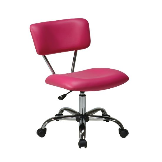 Picture of Office Star Avenue Six Vista Task Chair, Vinyl, Pink/Silver