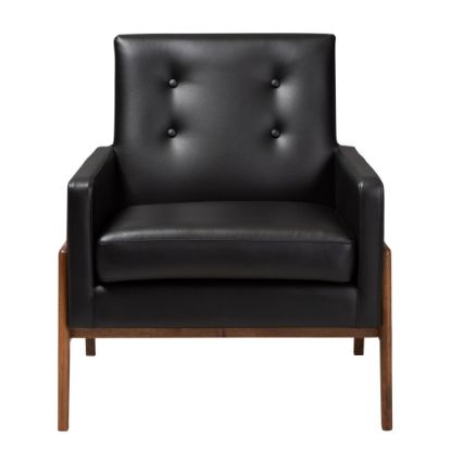 Picture of Baxton Studio Franz Lounge Chair, Black/Walnut