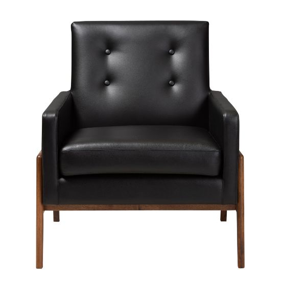 Picture of Baxton Studio Franz Lounge Chair, Black/Walnut