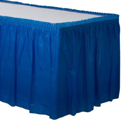 Picture of Amscan Plastic Table Skirts, Bright Royal Blue, 21' x 29in, Pack Of 2 Skirts