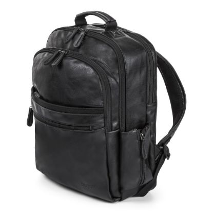 Picture of Bugatti Valentino Vegan Leather Backpack With RFID Pocket And 15.6in Laptop Compartment, Black